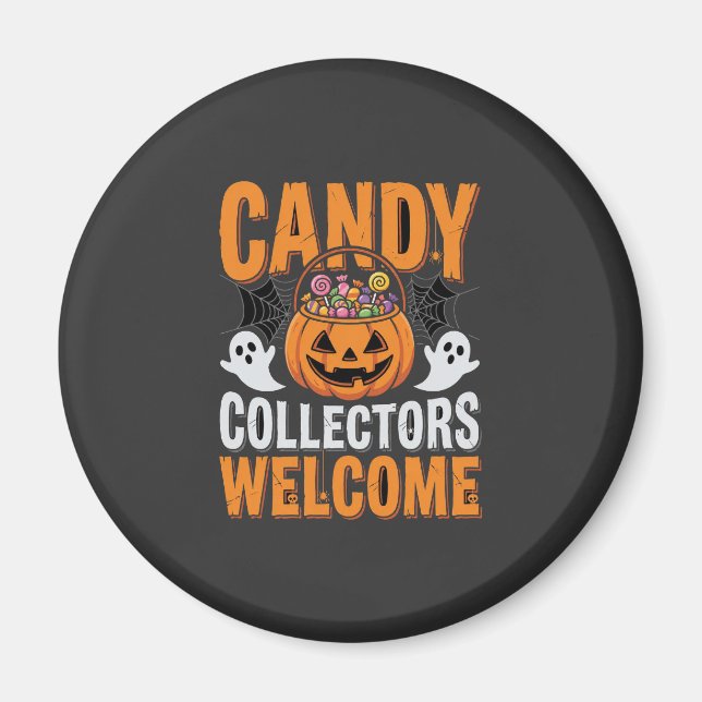 Candy Collectors Welcome Halloween Pumpkin Magnet (Front)