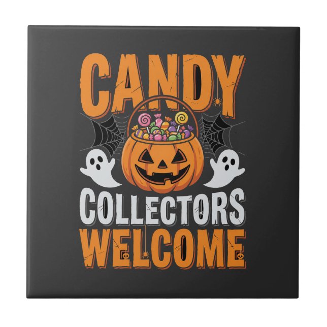 Candy Collectors Welcome Halloween Pumpkin Tile (Front)