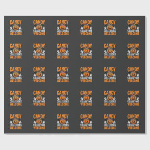 Candy Collectors Welcome Halloween Pumpkin Wrapping Paper