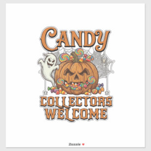 Candy Collectors Welcome Pumpkin Ghost Spider Web