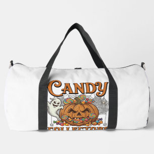 Candy Collectors Welcome Pumpkin Ghost Spider Web Duffle Bag