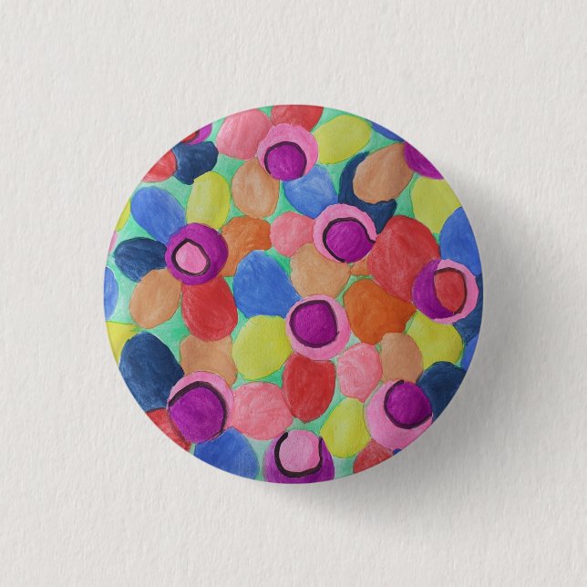 Candy Colored Flowers Badge (Front)