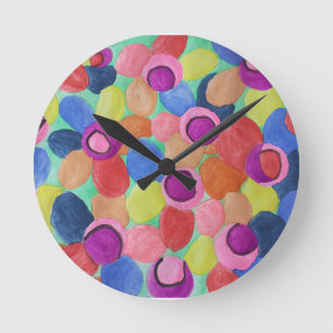 Candy Colored Flowers Clock