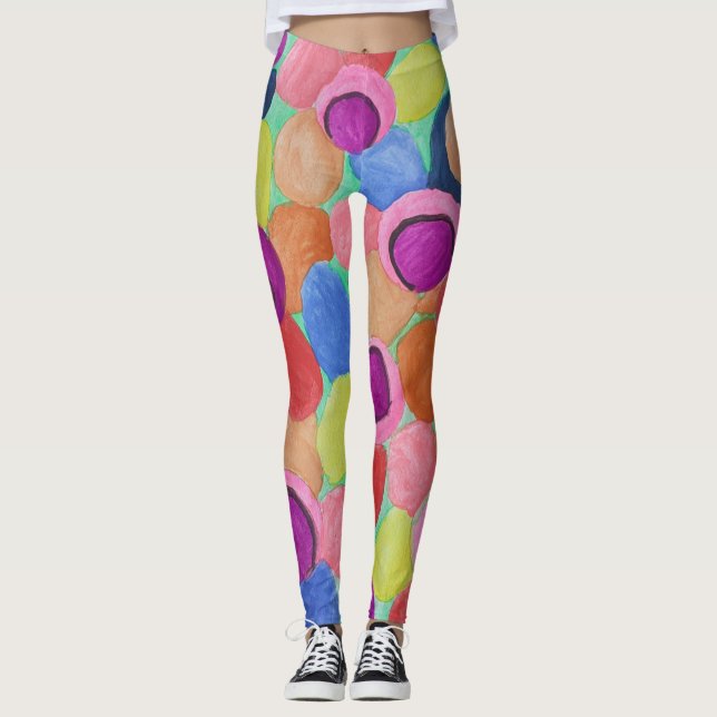 Candy Colored Flowers Leggings (Front)