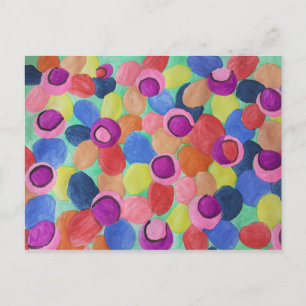 Candy Colored Flowers Postcard