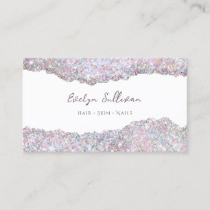 candy colors glitter on white business card