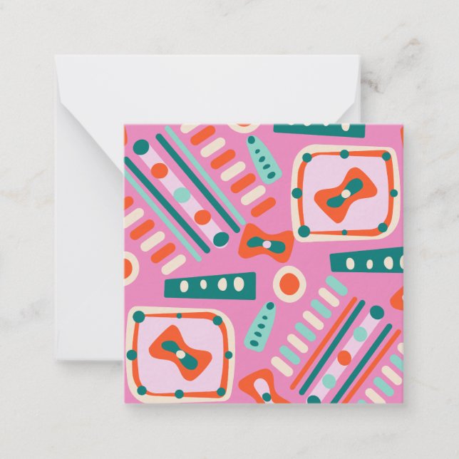 Candy Colour Abstract Shapes - Pink, Green, Orange Card (Front)