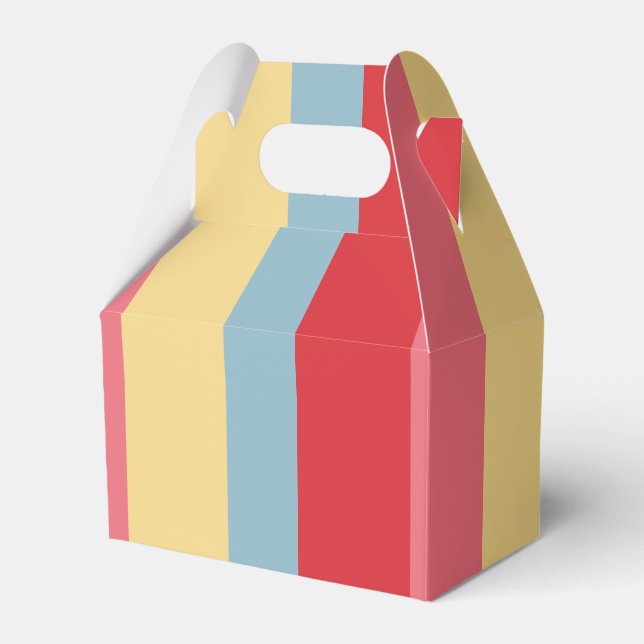 Candy Colour Striped Favour Box (Front Side)