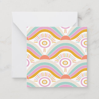 Candy Colour Sunburst and Rainbows Card