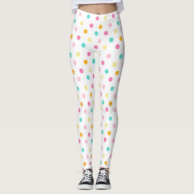 Candy Coloured Polka Dots Leggings (Front)