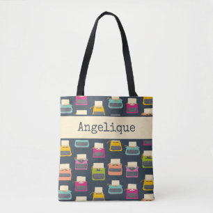 Candy Coloured Vintage Typewriters Patterned  Tote Bag