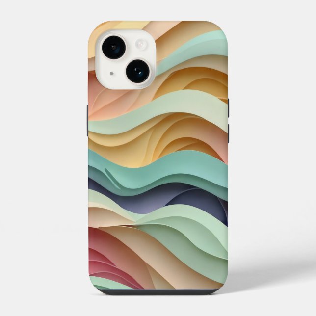 Candy Coloured Wavy Stripes iPhone Case (Back)