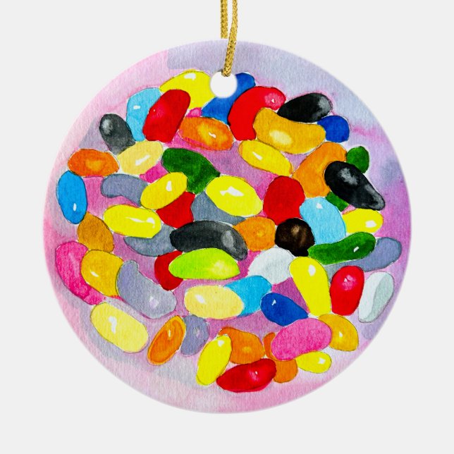 Candy colourful sweet jelly lollies ceramic tree decoration (Front)