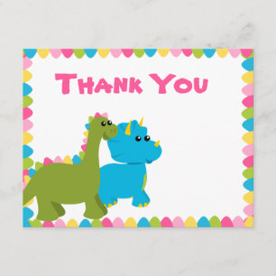 Candy Colours Dino Thank You Card