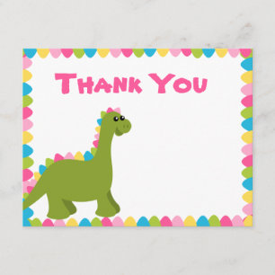 Candy Colours Dino Thank You Card