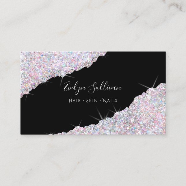 candy colours Glitter Sequin Business Card (Front)