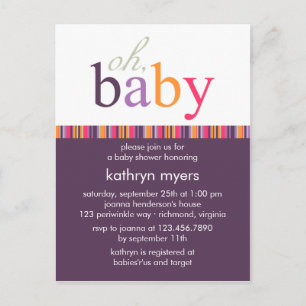 Candy Colours Purple • Baby Shower Invitation