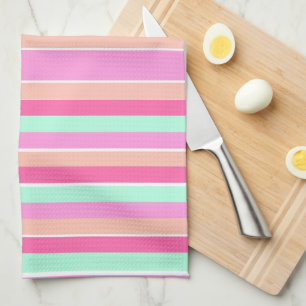 Candy Colours Stripes Tea Towel
