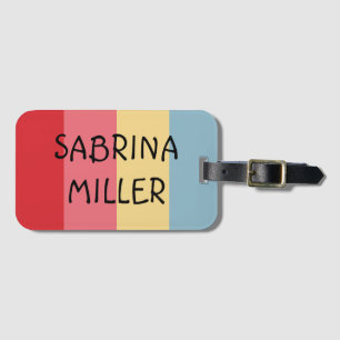 Candy Colours Vertical Striped Luggage Tag