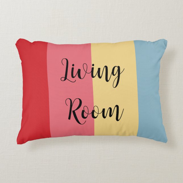 Candy Colours Vertical Stripes Decorative Cushion (Front)