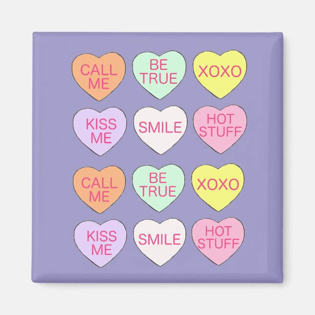 Candy Conversation Heart Love Valentine's Day Magnet (Front)
