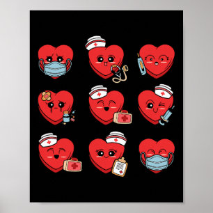Candy Conversation Heart Nurse Valentine Nursing M Poster