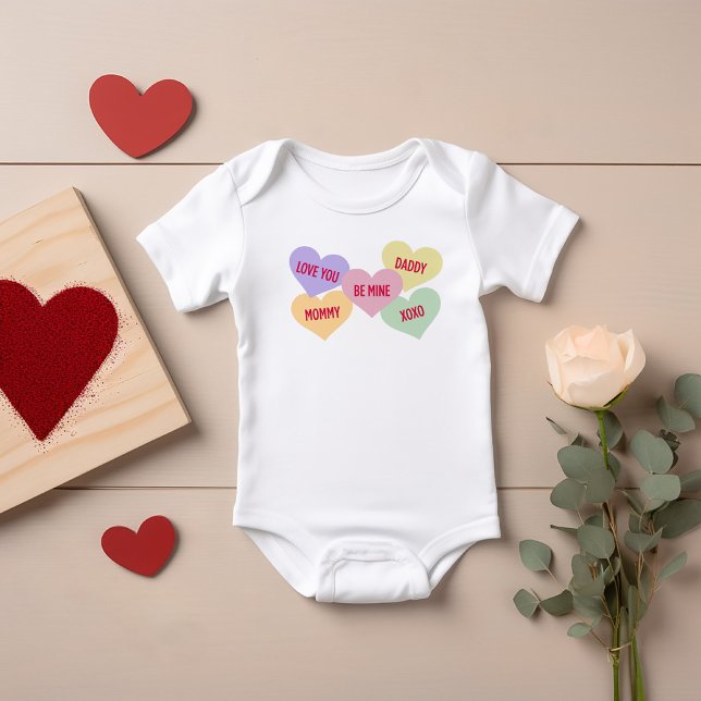 Candy Conversation Hearts Valentine Baby Bodysuit (Creator Uploaded)