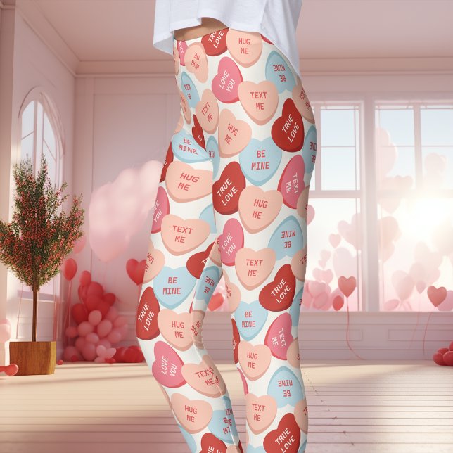 Candy Conversation Hearts Valentine's Day Leggings (Creator Uploaded)