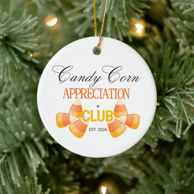 Candy Corn Appreciation Club Halloween  Ceramic Tree Decoration (Tree)
