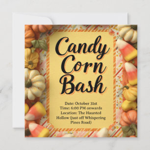 Candy Corn Bash Halloween Party Invitation