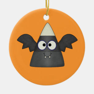 Candy Corn Bat Ceramic Tree Decoration