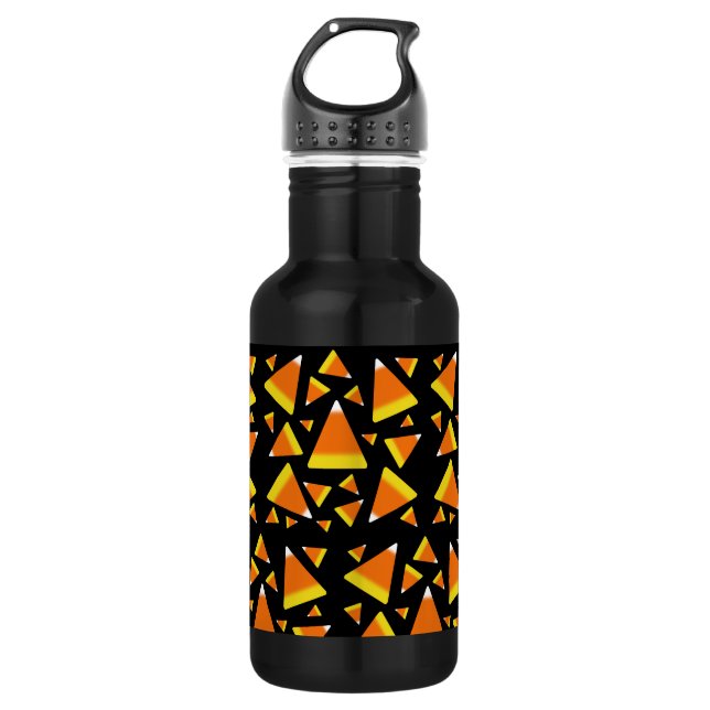 Candy Corn Black 532 Ml Water Bottle (Front)