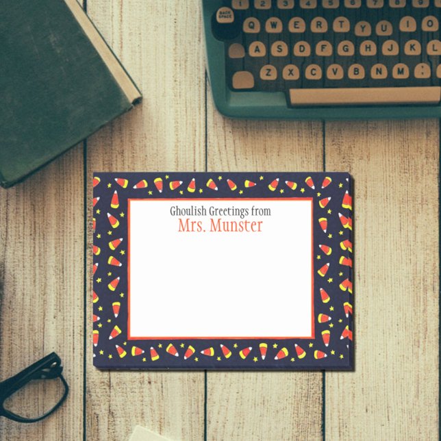 Candy Corn Border Personalised Halloween Post-it Notes (Creator Uploaded)