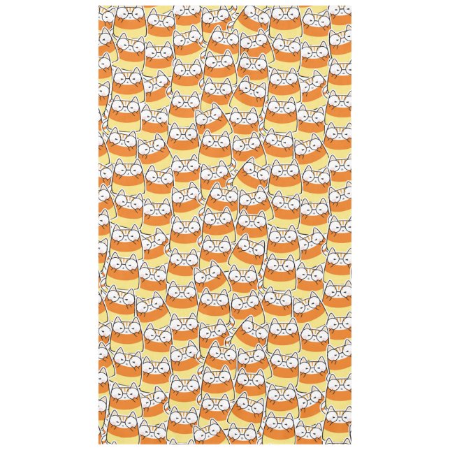 Candy Corn Cat Pattern Tablecloth (Front)