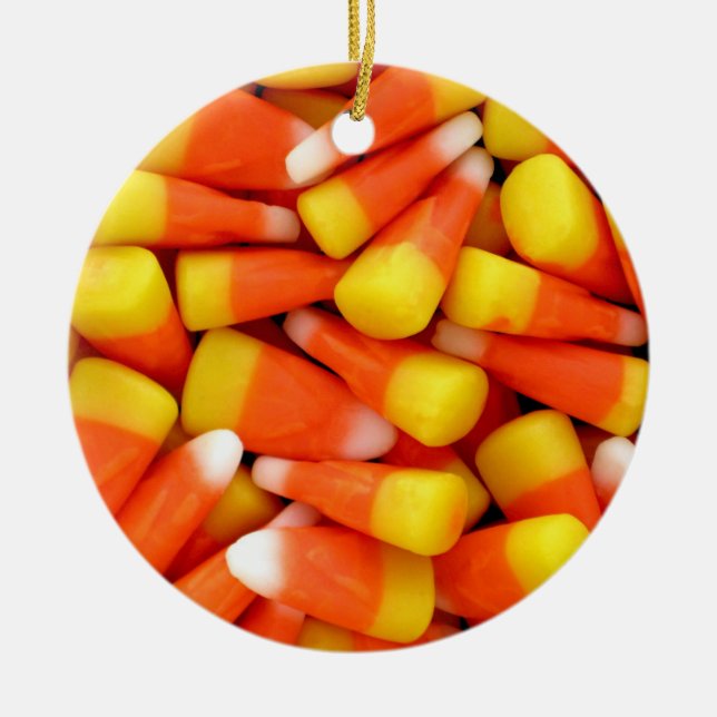 Candy Corn Ceramic Tree Decoration (Front)