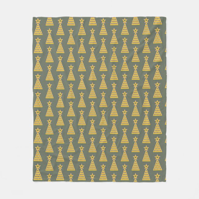 Candy Corn Christmas Tree Fall Greeting Card T-Shi Fleece Blanket (Front)