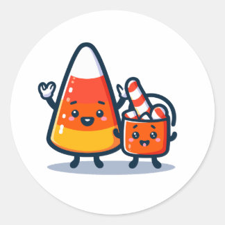 Candy Corn Classic Round Sticker
