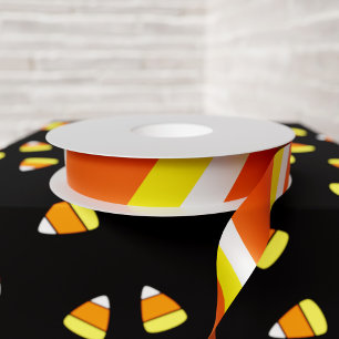 Candy Corn Colours Stripes Halloween Party Satin Ribbon