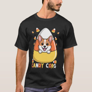 Candy Corn Corgi Dog Lover Spooky Halloween Men Wo T-Shirt