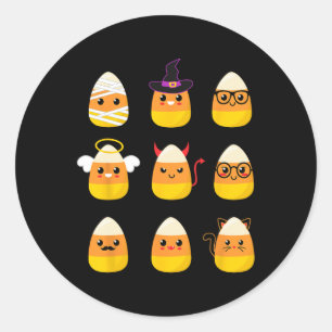 Candy Corn Costume Characters - Cute Halloween Kid Classic Round Sticker