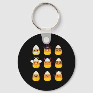 Candy Corn Costume Characters - Cute Halloween Kid Key Ring