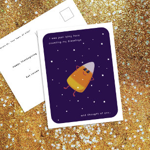 Candy Corn "Counting My Blessings" Thanksgiving Holiday Postcard