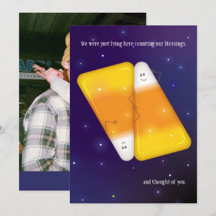 Candy Corn Couple Photo Card