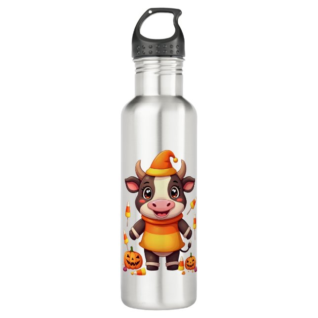 Candy Corn Cow 710 Ml Water Bottle (Front)