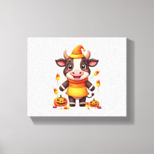 Candy Corn Cow Canvas Print