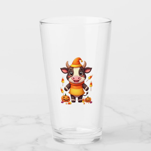Candy Corn Cow Glass (Front)