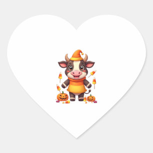 Candy Corn Cow Heart Sticker