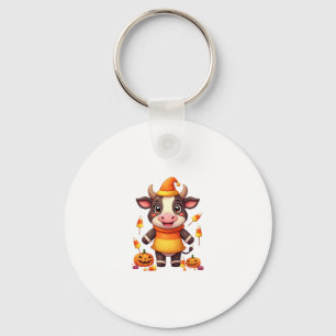 Candy Corn Cow Key Ring