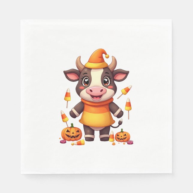 Candy Corn Cow Napkin (Front)