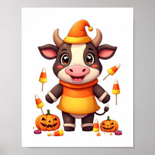 Candy Corn Cow Poster